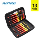 13pc T ہینڈل VDE سکریو ڈرایور زپر بیگ میں سیٹ کریں۔